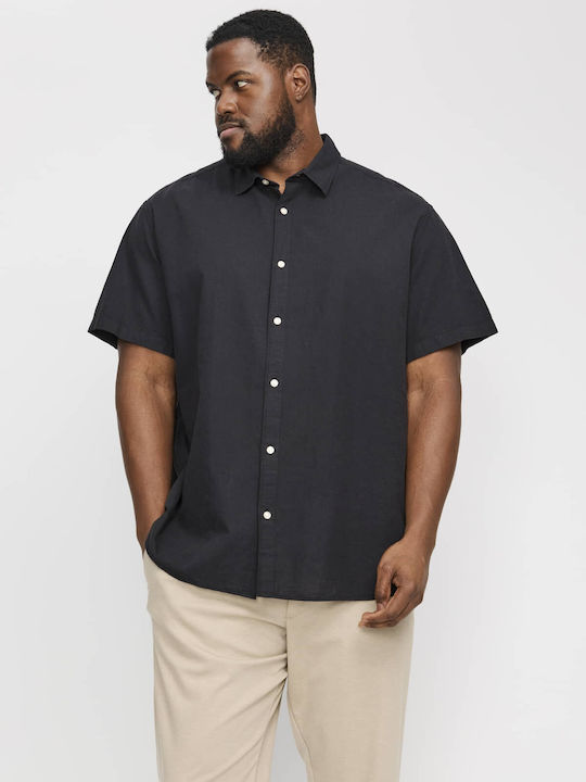 Jack & Jones Λινό Πουκάμισο Μαύρο