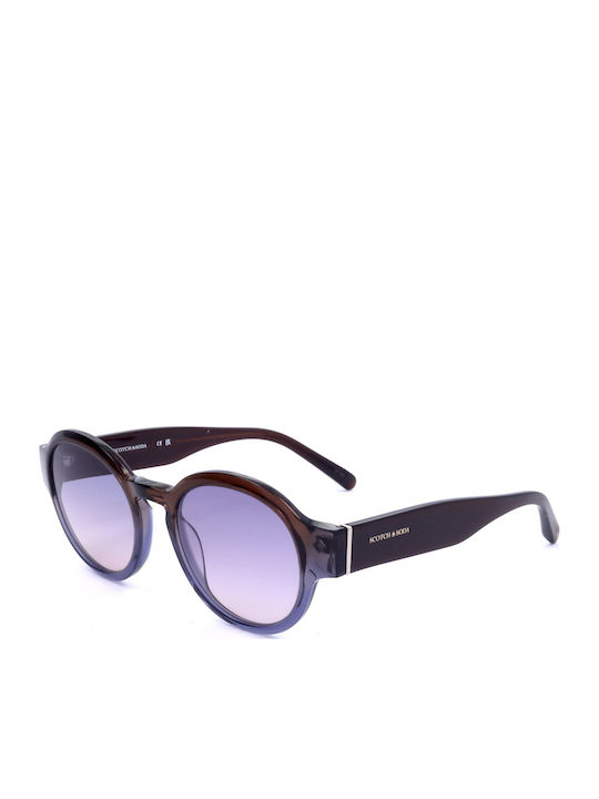 Scotch & Soda Unisex Sonnenbrille mit Mehrfarbig Kunststoff Gestell und Hellblau Verlaufsfarbe Linse SS7020-101
