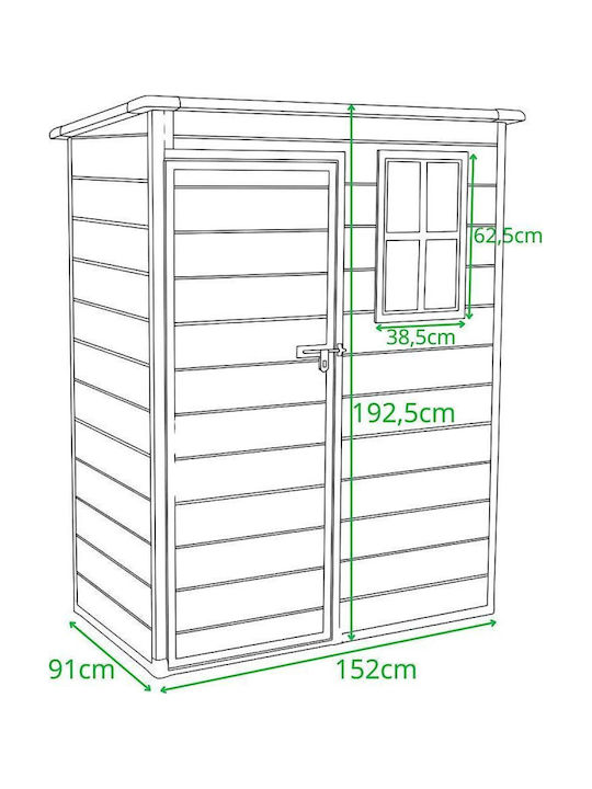 Pvc Garden Tool House 152x91x192.5cm