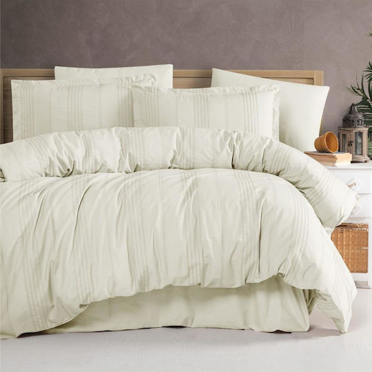 Clasy Home Σετ Διπλή 200x220cm Ecru