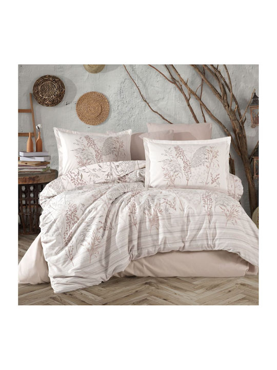 Clasy Home Подредба Пликове За Завивки (2 Бр) 100% Памук 160x220см Единична С Калъфка За Възглавница И 1 Чаршаф Бежова