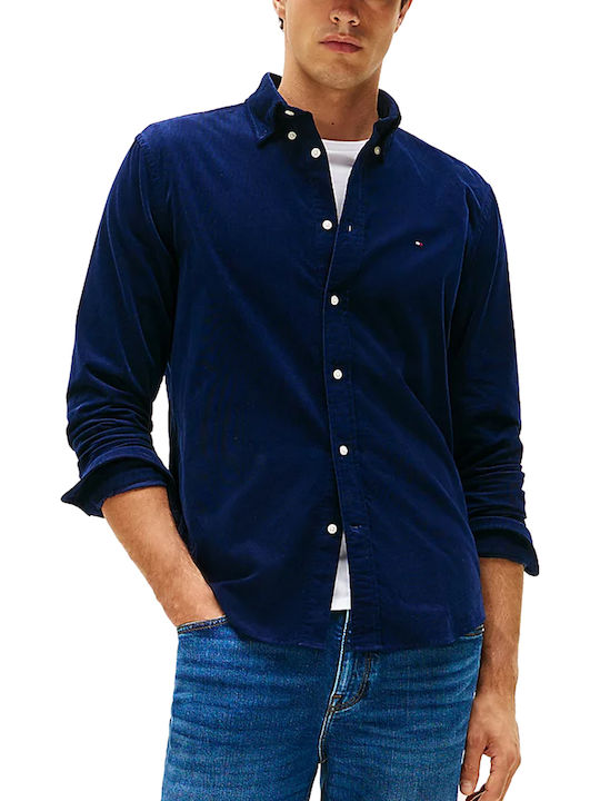 Long-sleeved Corduroy Shirt Blue
