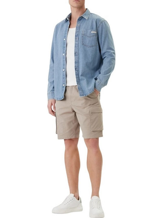 Long Sleeve Denim Shirt Blue
