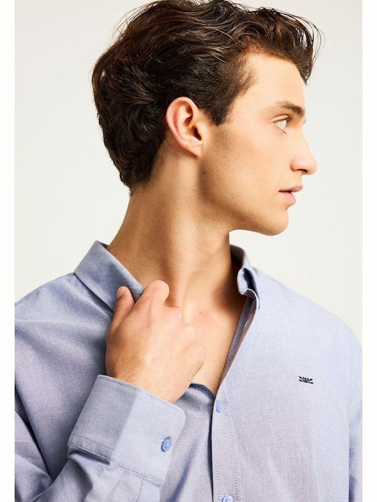 Long-sleeved Cotton Shirt Purple