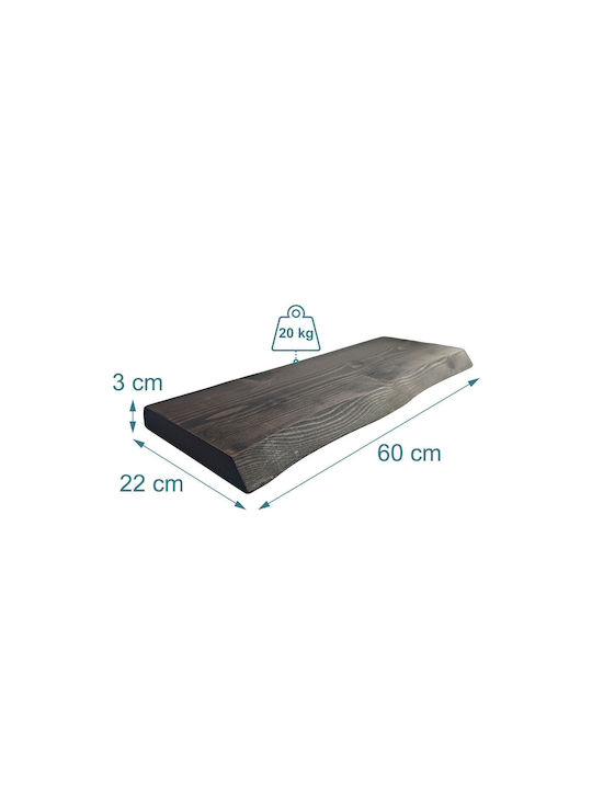 Raft De Perete Negru 100x22x3cm
