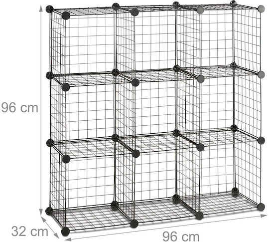 Bücherregal Schwarz 96x32x96cm