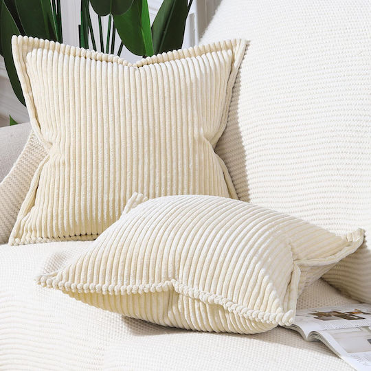 Μαξιλάρι Καναπέ από Βελούδο Beige 45x45εκ.