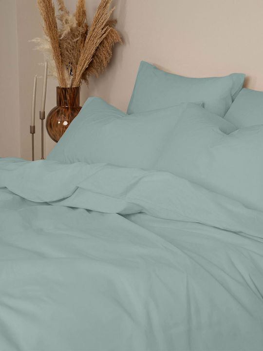 Sunshine Cotton Feelings 114 Σετ Σεντόνια Μονά με Λάστιχο 105x205+30εκ. Light Aqua (3τμχ)