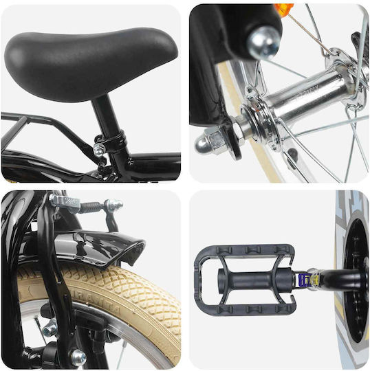 vidaXL Bicicletă Copii BMX Neagră 14"