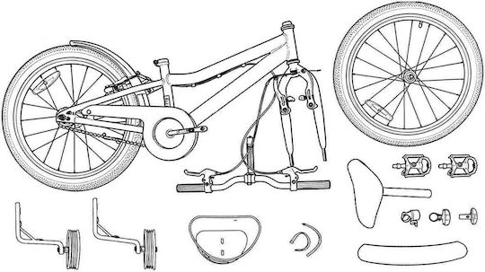 vidaXL Bicicletă Copii BMX Albă 14"