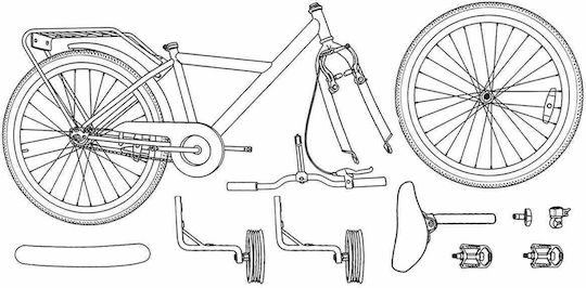 vidaXL 16" Детско Колело BMX Син