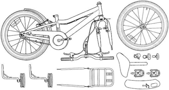 vidaXL 16" Παιδικό Ποδήλατo BMX Μπλε