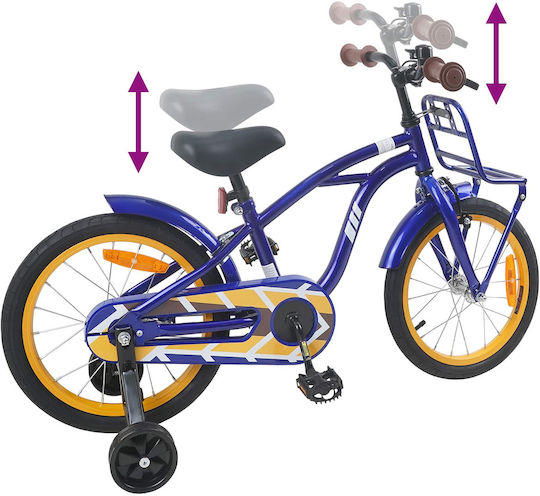 vidaXL 16" Παιδικό Ποδήλατo BMX Μπλε