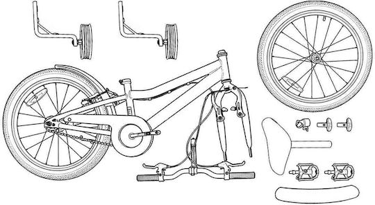vidaXL 16" Παιδικό Ποδήλατo BMX Πορτοκαλί