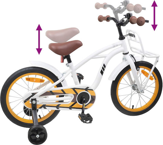 vidaXL 16" Παιδικό Ποδήλατo BMX Λευκό