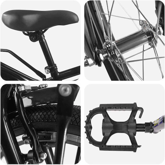 vidaXL Bicicletă Copii BMX Neagră 14"