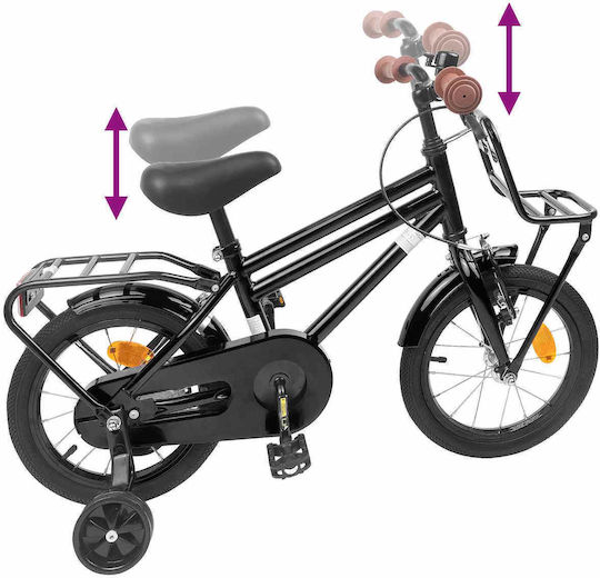 vidaXL Bicicletă Copii BMX Neagră 14"