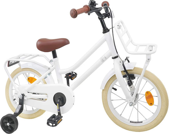 vidaXL Bicicletă Copii BMX Albă 14"