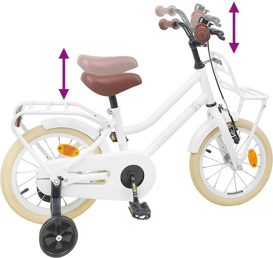 vidaXL Bicicletă Copii BMX Albă 14"