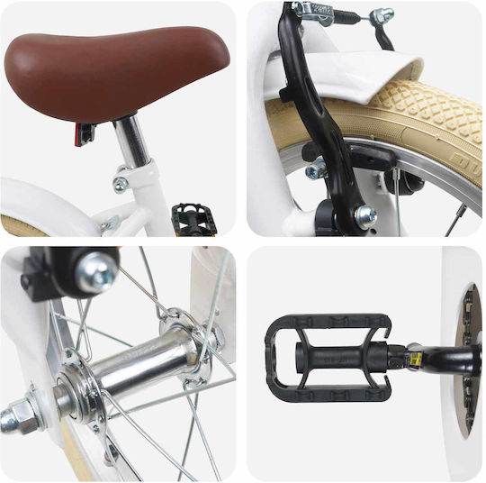 vidaXL 14" Παιδικό Ποδήλατo BMX Λευκό