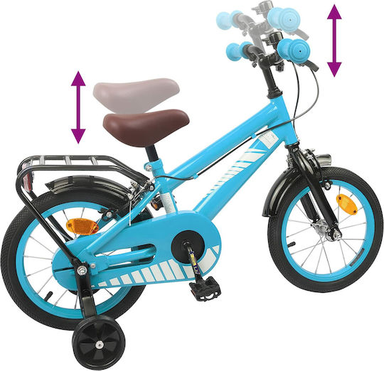 vidaXL Bicicletă Copii BMX 14" Albastru Deschis
