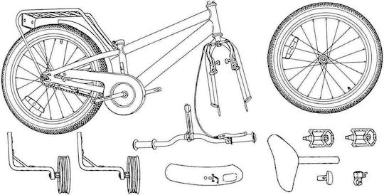 vidaXL Bicicletă Copii BMX Neagră 14"