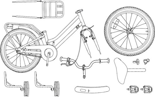 vidaXL Bicicletă Copii BMX Neagră 14"