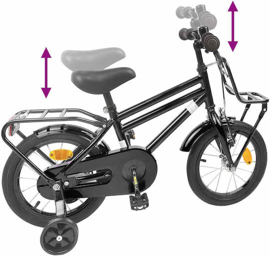 vidaXL Bicicletă Copii BMX Neagră 14"