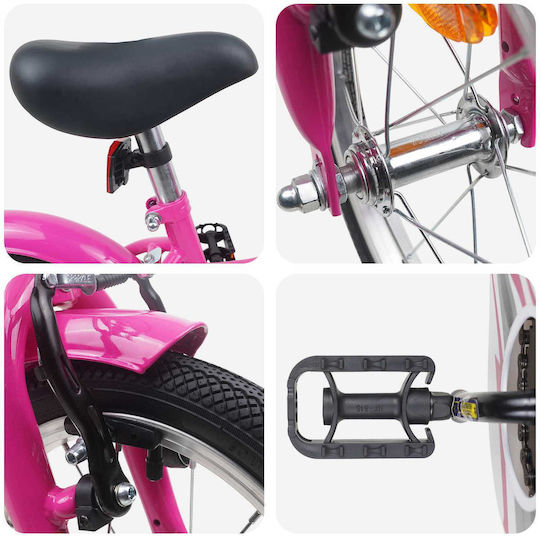 vidaXL 14" Детско Колело BMX Розово