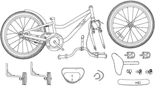 vidaXL 14" Детско Колело BMX Розово