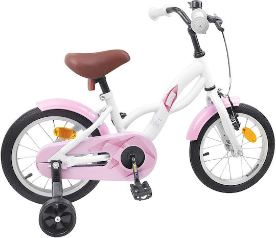 vidaXL Bicicletă Copii BMX Albă 14"