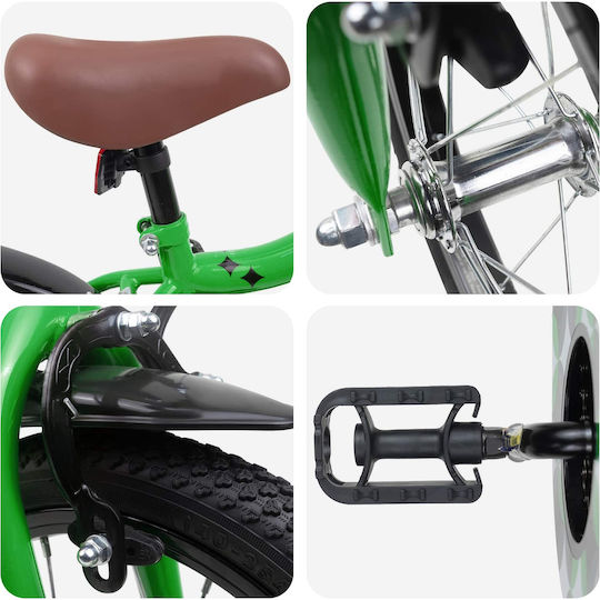 vidaXL 16" Детски Велосипед BMX Зелен