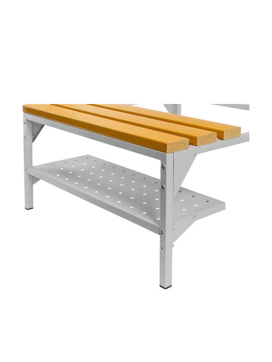 Outdoor Metal Gray Bench With Chest 80x80x43cm