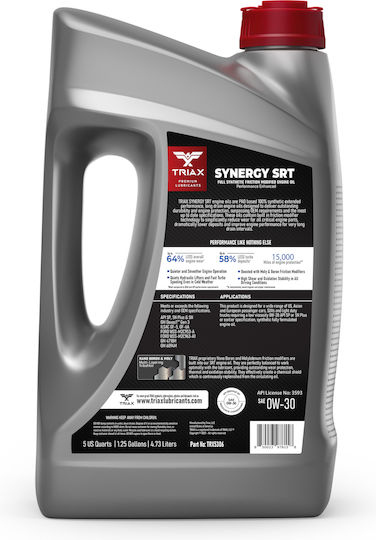 Triax Synergy SRT Синтетично Автомобилно Масло 0W-30 4.73л TRX5306