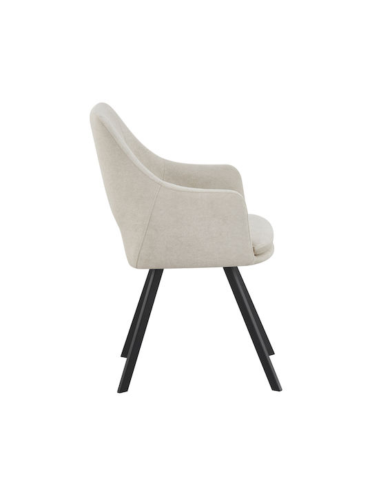 Nordo Metallic Dining Armchairs Cream 2pcs 56x58x85cm