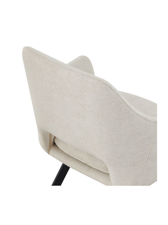 Nordo Metallic Dining Armchairs Cream 2pcs 56x58x85cm