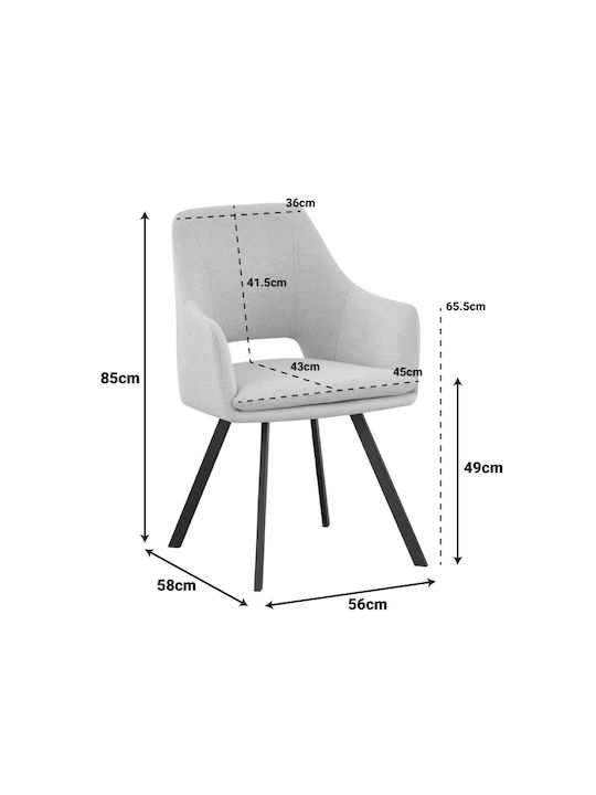 Nordo Ess- und Küchenstühle Metallisch Grau 2Stücke 56x58x85cm