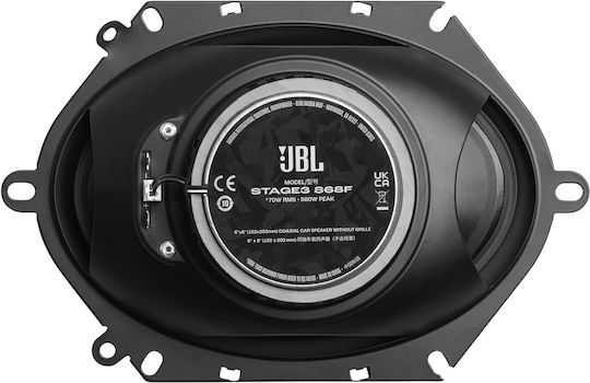 JBL Stage 3 868F Σετ Ηχεία Αυτοκινήτου 6x8" με 70W RMS (2 Δρόμων)