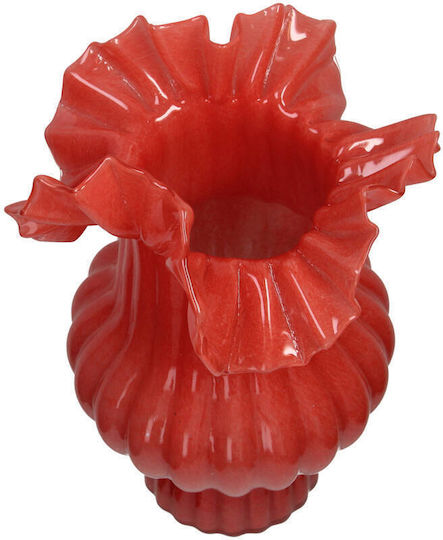 Decorative Glass Vase Red 14x14xH25cm
