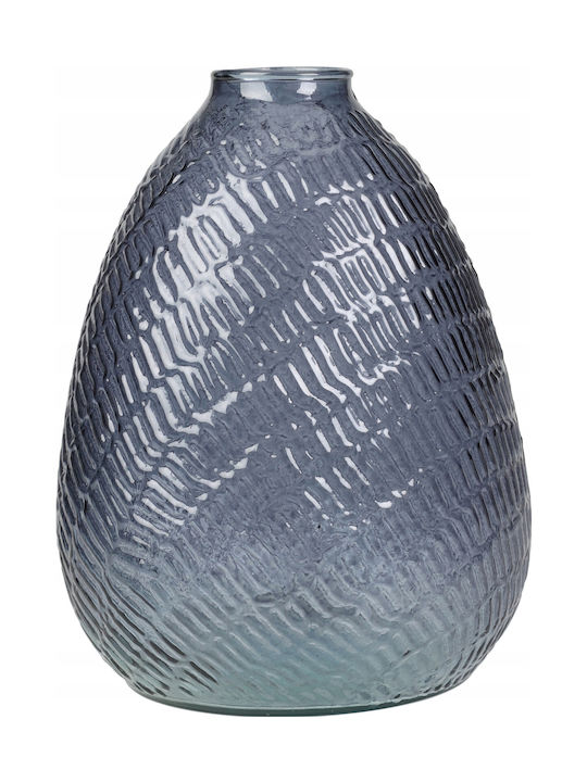 Koopman Decorative Blue Glass Vase 16xH22cm