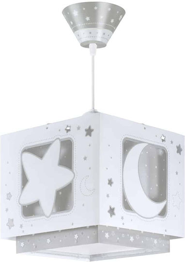 Ango Single-Light Kids Ceiling Pendant Light Made of Plastic 15W with E27 Socket Gray
