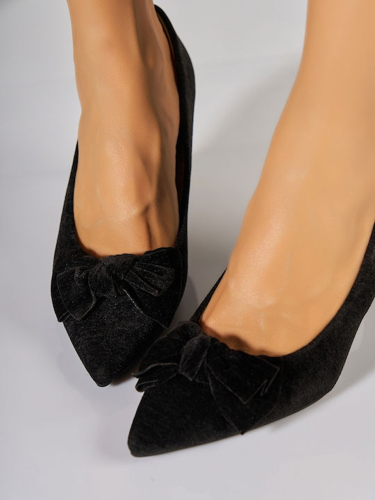 Suede Γόβες με Ψηλό Τακούνι Μαύρες