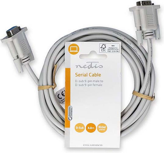 Nedis 3.5mm Jack Cable Male - 3.5mm Jack Male Gray Length 3m CCGL52010IV30