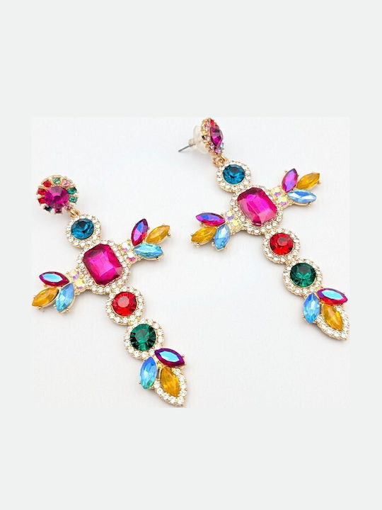 Grekas Dangle Earrings with Stones