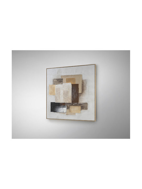 Πίνακας Acrylic 100x100 Capas Άσπρο Εκρού Καφέ Μαύρο Μπεζ Πολύχρωμο