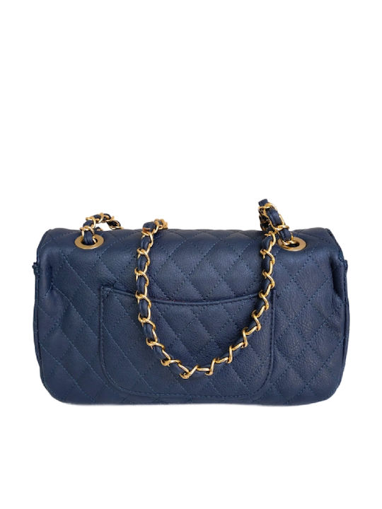 Leather Women's Blue Shoulder Bag