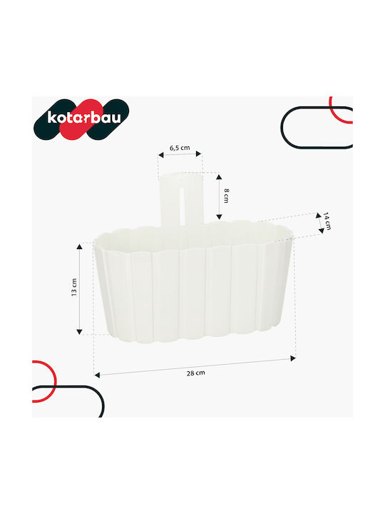 Kotarbau Set 4 Ghivece De Flori Din Plastic Rustic Alb