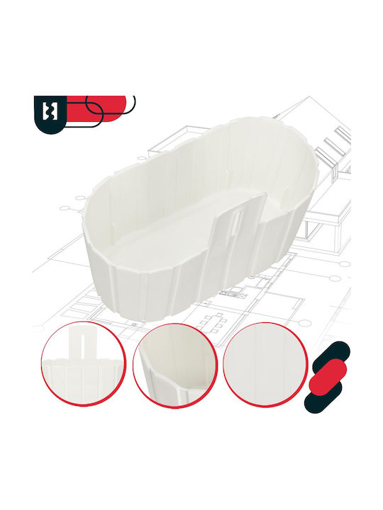 Kotarbau Set 4 Ghivece De Flori Din Plastic Rustic Alb