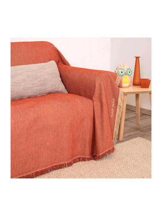 Naf Naf Highline Three-Seater Sofa Throw Chenille 180x300cm Terra