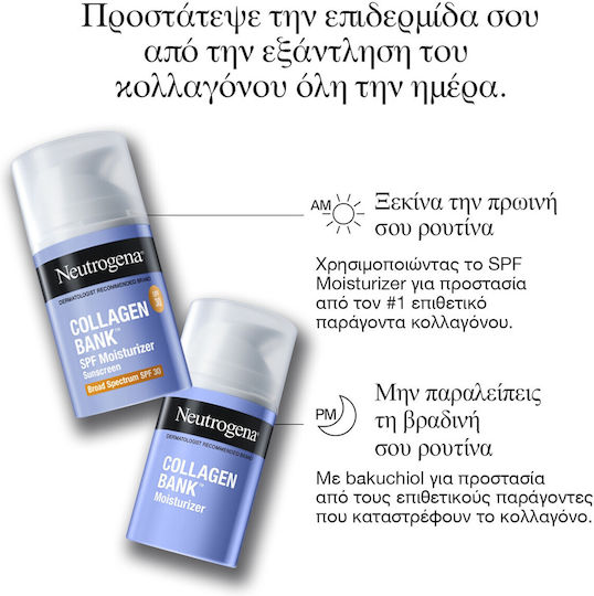 Neutrogena Bank Moisturizer Ενυδατική Κρέμα Προσώπου Ημέρας με SPF30 & Κολλαγόνο 50ml